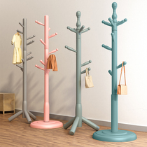 Household solid wood coat rack floor bedroom hanger vertical clothes rack student dormitory office rack