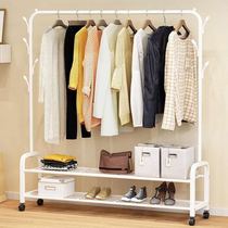 Floor-to-ceiling hanger bedroom hanger single pole dustproof simple household cool clothes rack artifact folding indoor drying rack