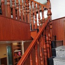 Rubber wood beech wood Red Oak pure solid wood stair handrail guardrail bay window whole home stair railing Villa attic