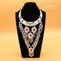 Guangxi minority style retro collar national performance dance necklace accessories Miao silver jewelry ornaments clothing