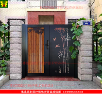 Custom villa door courtyard open door Chinese style aluminum alloy community open single open yard double open door