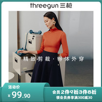 Three shots of the bottom shirt woman in the spring Shuang close cotton can be worn outside wearing underwear casual light and thin high collar Long sleeves lady autumn clothes