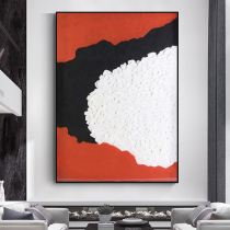 Hand-painted oil painting modern abstract decorative painting living room wall painting corridor porch light luxury hanging painting villa red and black handmade painting