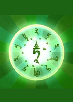 Tibetan Tantric green Mother Heart Mantra Seed word Thangka Buddha hanging painting image photo Plastic package Free postage Marriage