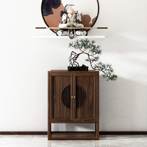 Old elm sideboard solid wood tea cabinet black walnut new Chinese dining cabinet home locker wine cabinet porch cabinet
