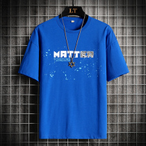 T-shirt men short sleeves Summer 2022 new loose currents Ins Chauffins Handsome Gas Printed Small Crowd Design Feel Blouse