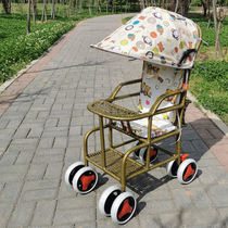 Rattan chair baby stroller imitation rattan weaving can lie and sit baby stroller bamboo rattan stroller child stroller light trolley