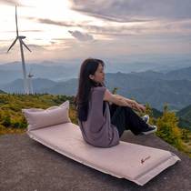 Outdoor automatic air mattress with pillow sleeping pad camping moisture-proof pad three stitching thickened air bed tent mat