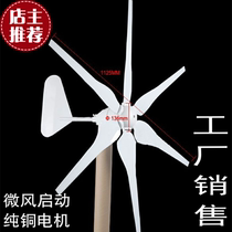 Six-leaf 300W micro-small wind turbine household 220V set wind-solar complementary system 12V24V wind power generation