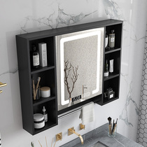 Faensa solid wood smart bathroom mirror cabinet hanging wall type separate with lamp defogging wash hand toilet rack storage