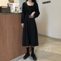 Autumn 2021 New style Korean version of French retro model long Joker small black slim long sleeve new female