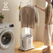 Lazy corner hangers floor-to-ceiling bedroom home drying storage rack multifunctional removable bathroom dirty clothes basket