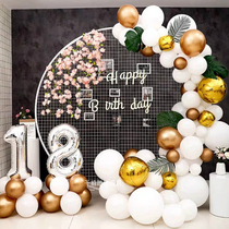 New wedding round grid screen forest wrought iron background frame childrens birthday balloon decoration stage ornaments