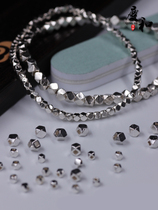 S925 pure silver Qingmai wind hand work silver bulk bead geometric section bead hand string solid sepal bead block bead bulk distribution bead