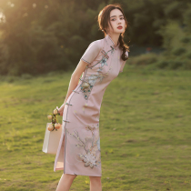 cheongsam 2021 new girl Chinese style retro improved young dress summer old Shanghai mid-length