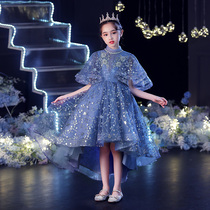 Childrens foreign fashion show evening dress girl birthday princess dress puffy gauze little girl high-end piano performance clothing autumn