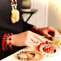 Night shift live special shot Crystal Jade wenplay DIY hand-woven jewelry bracelet accessories black transparent red