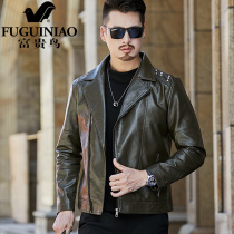 Rich bird leather mens jacket Autumn and winter pu leather Korean casual suit collar tide brand leather jacket motorcycle clothing Mens clothing