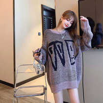 Autumn French retro royal sister style fairy striped sweater loose temperament age-reducing Western style fried street knitted top trend