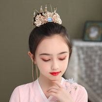 Children's Hanfu Headdress Headdress Headdress Girl's Antique Hair Accessories Super Immortal Ancient Coste Hair Crown Tassel Step Shake Performance Crown Accessories