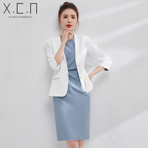 Spring Summer Suit Jacket Woman Superior Design Sense Temperament Goddess Van Commuter West Suit Dress Two-piece Professional Dress