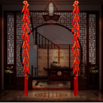 New Years Spring Festival decoration housewarming new house living room hotel festive layout red hot pepper string Chinese knot pendant