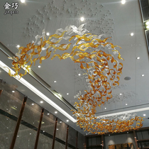 Creative glaze ribbon hanging decoration hotel sales department large engineering decoration soft air hanging decoration art pendant
