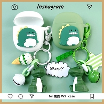 Suitable for TANGMAI W9 true wireless Bluetooth headset silicone protective cover TANGMAI w9 dinosaur anti-fall TWS soft shell