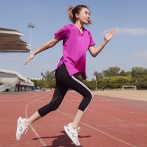 Large size yoga suit female summer fat MM loose quick-drying fitness suit 200 pounds running three-point pants plus fat sports suit