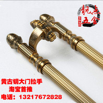 glass door handle Eurostyle antique stainless steel gate wooden door handle with frame door luxury KTV handle yellow bronze