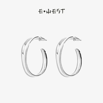 EWEST2021 New Tide 925 sterling silver earrings female big earrings wave light series niche design temperament OL earrings