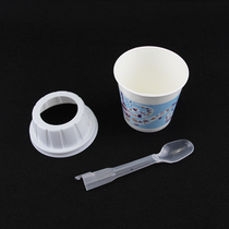 Thickened wheat cyclone Cup with lid with spoon optional 330ml ice cream cup ice cream paper cup