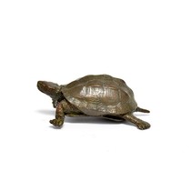  Folk antiques Bronze Bronze Tortoise Tea pet longevity tortoise study ornaments Antique collectibles Solid pure copper old package pulp