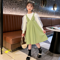Girl Ocean Gas Spring Dress Dress Dress 2022 New Spring Autumn Childrens Net Red Harness Princess Dresses Big Boy Suit Dress