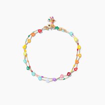 RA imported rice beads flower colored beads anklet small tassel pendant bohemian style