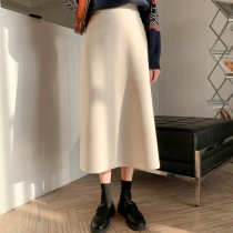 Hairy skirt women 2021 autumn and winter New retro high waist slim medium length thick a word step bag hip skirt