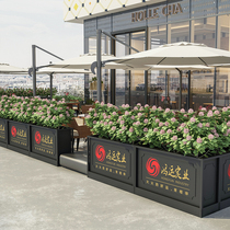 Outdoor flower box custom rectangular flower bed flower trough square flower rack Commercial street sales department planting box fence partition