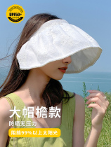 Japan Rosex Tangk Shell hat Female shade summer large eave empty top hat Lace hairband Sunscreen sun hat