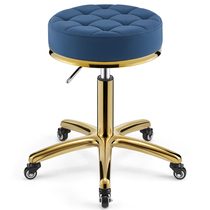 Beauty stool barbershop chair rotating lifting round stool Hair salon big stool pulley stainless steel hair cutting stool