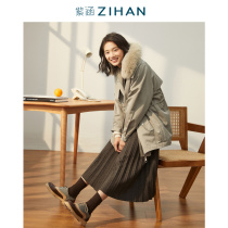 Zihan winter New fox fur collar plus velvet cotton jacket Forest women warm Parker clothing cotton jacket down jacket tide