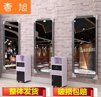 Hairdressing mirror table barber shop mirror hair salon mirror floor mirror single-sided mirror frame makeup mirror mirror fitting mirror New