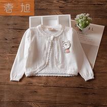 Spring and Autumn Girls Shawls Hollow Knitted Sweater Baby Joker Cardigan Baby Summer Sunscreen Shirt