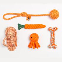 Dog toy dog bite rope medium dog Koji resistant bite tooth dog tug-of-war toy knot knitting gnawing bite supplies