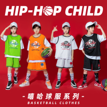 Childrens basketball training clothes kid short sleeve jersey kindergarten to play dress for male and female hip-hop boomer sports suit