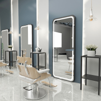 Net red explosive barber shop mirror special ironing flat flat single-sided double-sided mirror LED mirror with lamp hairdressing mirror