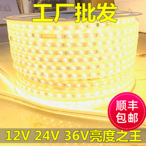 Engineering outdoor waterproof 12v 24V 36V led light strip paste construction site tunnel basement super bright lighting