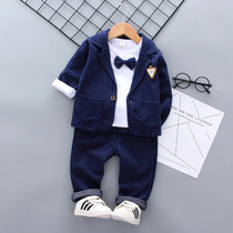 4 Childrens clothing boy small suit baby dress 0-1-3 years old boy handsome clothes children gentleman suit spring