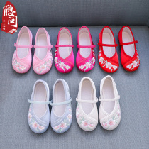 Hanfu shoes childrens costume girls embroidered shoes Chinese style baby old Beijing ethnic cloth shoes student performance shoes