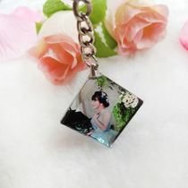 Personalized picture custom keychain Personalized custom mens and womens crystal keychain photo pendant production diy creativity