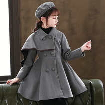 Girls woolen sweater jacket cotton 2022 new middle childrens fashion foreign pistachio spring autumn clothes matching coat